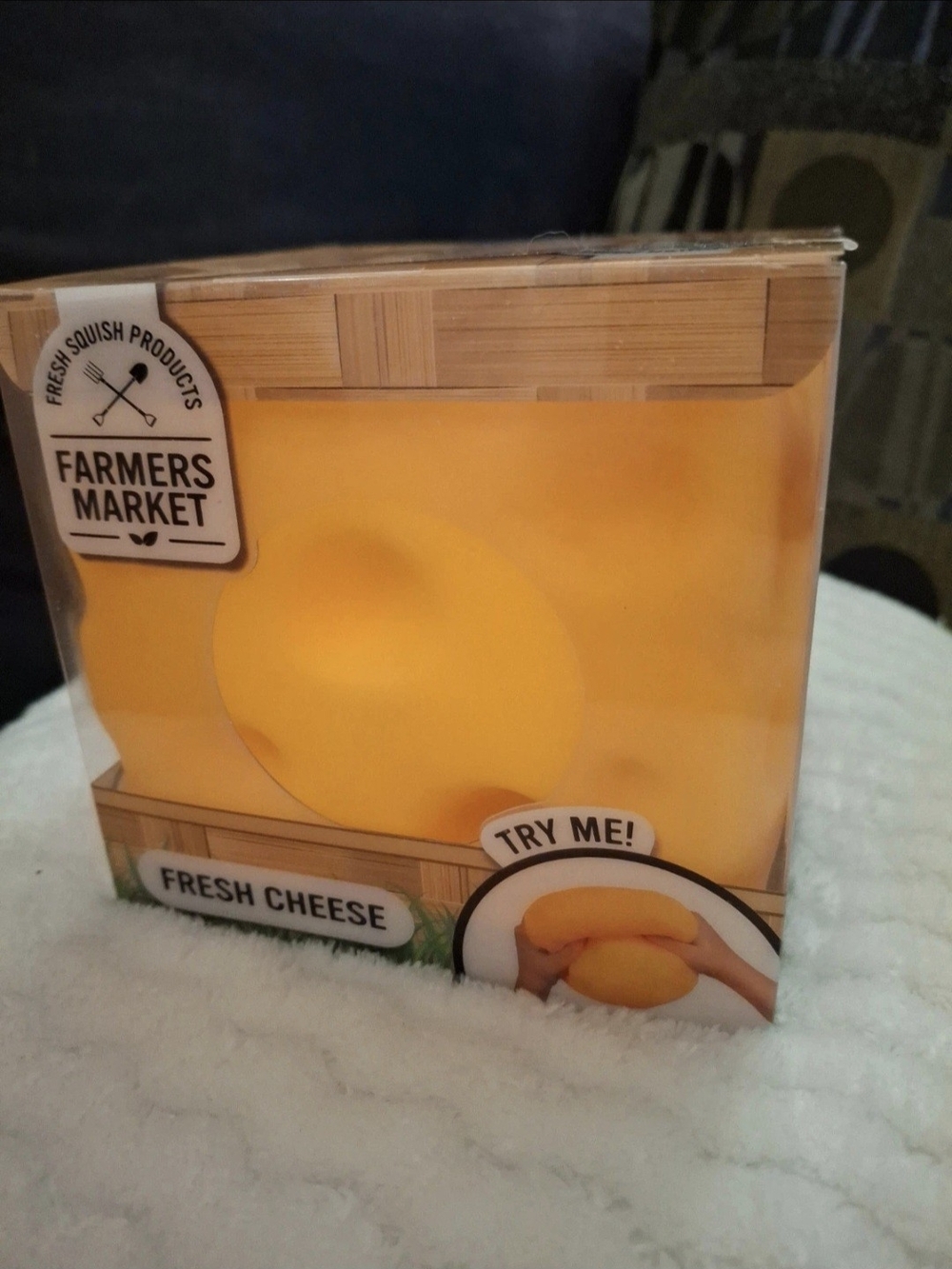 NWT Cheese Cube Yellow Squishy Stress Toy